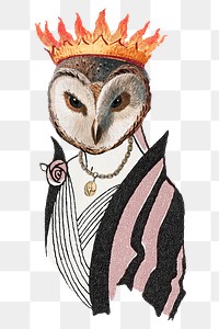 Owl queen png sticker, transparent background