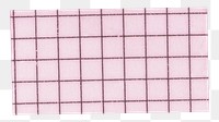 Pink grid patterned png paper sticker, transparent background