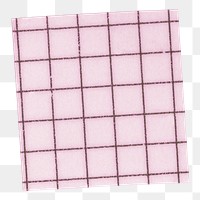 Pink grid patterned png paper sticker, transparent background