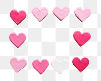 PNG pink hearts, valentines day blank space in transparent background