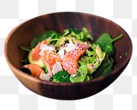 Salmon salad png sticker, transparent background