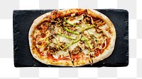 Homemade pizza png sticker, transparent background