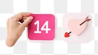 Valentine's day sign png sticker, transparent background
