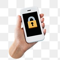 Locked smartphone png sticker, transparent background