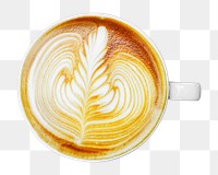 Latte png, coffee drink with steamed milk in transparent background