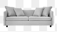 Gray sofa png sticker, transparent background