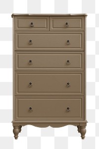 Chest of drawers png sticker, transparent background