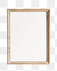 Png classic wooden frame sticker, transparent background