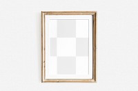 Classic wooden frame png mockup, transparent design