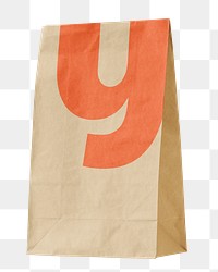 Folded paper bag png sticker, transparent background