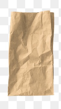 Old paper bag png sticker, transparent background