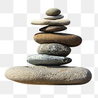 Zen stones png sticker, transparent background