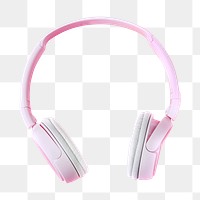 Pink headphone png, transparent background