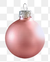 Pink Christmas bauble png sticker, transparent background