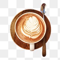 Coffee latte art  png sticker, transparent background