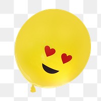 Heart-eye balloon png sticker, transparent background