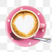 Coffee latte art  png sticker, transparent background