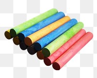 Colorful chalk png sticker, transparent background