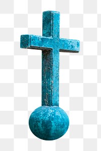 Stone cross, crucifixion png sticker, transparent background
