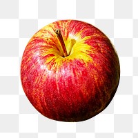 Red apple png fruit sticker, transparent background