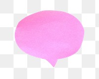 Png pink speech bubble sticker, transparent background