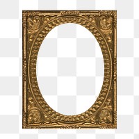 Gold frame png sticker, transparent background