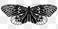 Black butterfly png sticker, vintage insect on transparent background. Remixed from the artwork of E.A. Séguy.