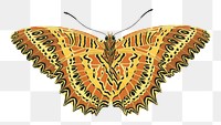 E.A. Séguy's png yellow butterfly sticker, exotic insect on transparent background. Remixed by rawpixel