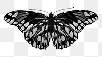 Black butterfly png sticker, vintage insect on transparent background. Remixed from the artwork of E.A. Séguy.