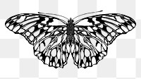 Black butterfly png sticker, vintage insect on transparent background. Remixed from the artwork of E.A. Séguy.