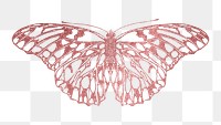 Pink butterfly png sticker, sparkly aesthetic design, transparent background. Remixed from the artwork of E.A. Séguy.