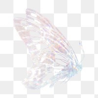 Aesthetic butterfly png sticker, holography design on transparent background. Remixed from the artwork of E.A. Séguy.