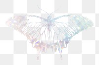 Aesthetic butterfly png sticker, holography design on transparent background. Remixed from the artwork of E.A. Séguy.