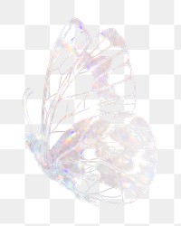 Aesthetic butterfly png sticker, holography design on transparent background. Remixed from the artwork of E.A. Séguy.