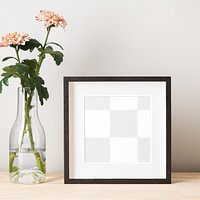 Photo frame png transparent mockup, black design