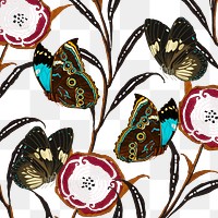 E.A. Séguy's butterfly png pattern, transparent background, remixed by rawpixel