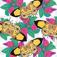 E.A. Séguy's butterfly png pattern, transparent background, remixed by rawpixel