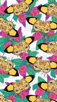 E.A. Séguy's butterfly png pattern, transparent background, remixed by rawpixel