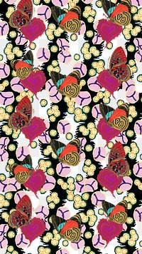 Exotic butterfly png vintage pattern, transparent background, remixed from the artwork of E.A. Séguy