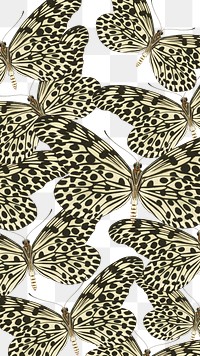 E.A. Séguy's butterfly png pattern, transparent background, remixed by rawpixel