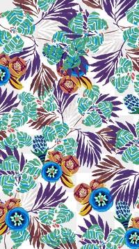 Vintage exotic flower png pattern, transparent background, remixed from the artwork of E.A. Séguy