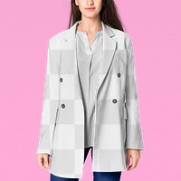 Women's coat png transparent mockup, winter fashion