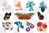 E.A. S&eacute;guy's png vintage botanical sticker set, transparent background. Remixed by rawpixel.