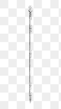 King scepter png object sticker, transparent background.    Remastered by rawpixel