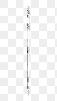 Queen scepter png object sticker, transparent background.    Remastered by rawpixel