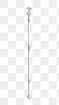 Queen scepter png object sticker, transparent background.    Remastered by rawpixel