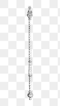 King scepter png object sticker, transparent background.    Remastered by rawpixel