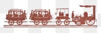 Vintage steam train png sticker on transparent background.   Remastered by rawpixel