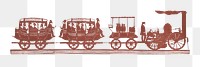 Vintage steam train png sticker on transparent background.   Remastered by rawpixel