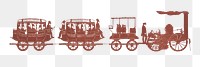 Vintage steam train png sticker on transparent background.   Remastered by rawpixel